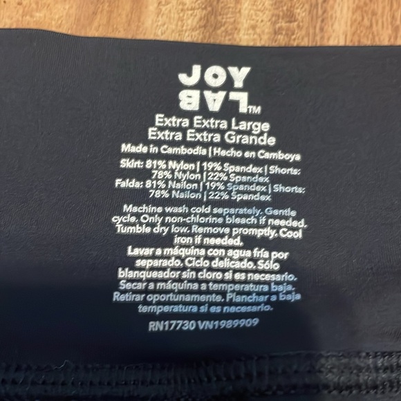 JoyLab women’s xxl 2x Skirt skirt black cinch  Design stretch quick dry NWT - Picture 4 of 9